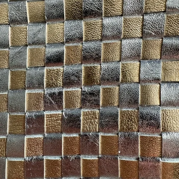 Clare V. Silver and Gold Woven Flat Clutch w/tabs - Picture 2 of 8